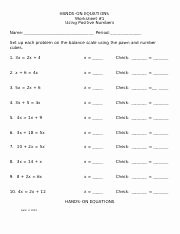 Hands On Equations Worksheet