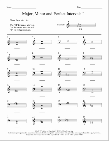 Music Interval Worksheets With Answers