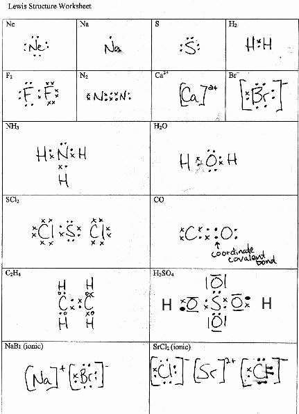 Lewis Dot Structures Worksheet Answers