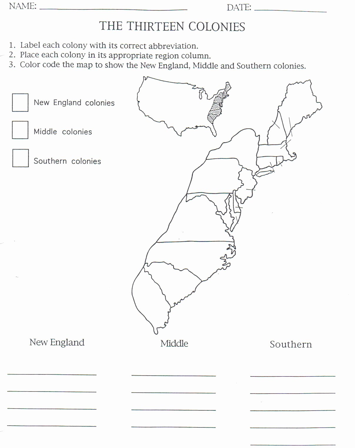 13 Colonies Map Worksheet Beautiful English Colonization Birch Meadow 5th Grade