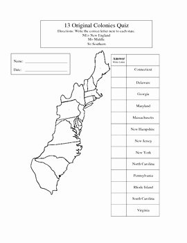 13 Colonies Map Worksheet Best Of 13 Colonies Quiz by Brittany Hines