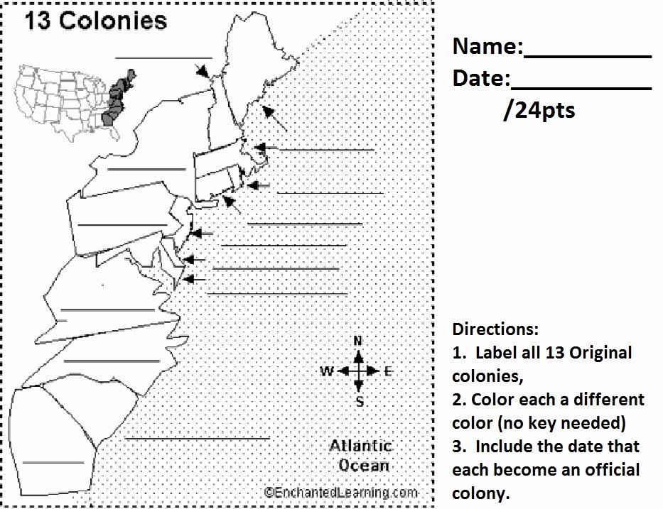 13 Colonies Map Worksheet Best Of Unit Ii Colonial Settlement Mr Dalton S Class