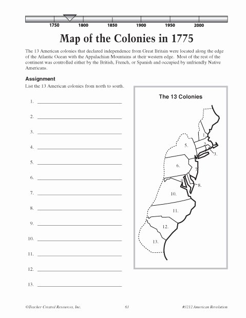 13 Colonies Map Worksheet Elegant Map Of the Colonies In 1775
