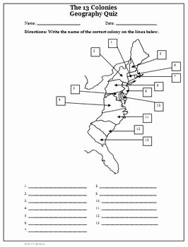 13 Colonies Map Worksheet Inspirational 13 Thirteen Colonies Map by Wise Guys