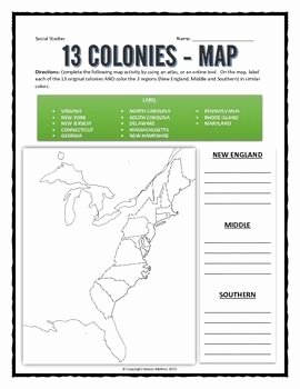 13 Colonies Map Worksheet New 13 Colonies Maps and Keys On Pinterest