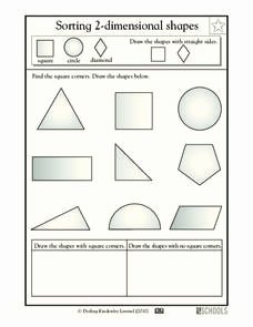 2 Dimensional Shapes Worksheet Beautiful sorting 2 Dimensional Shapes Worksheet for 2nd 3rd Grade