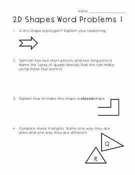 2 Dimensional Shapes Worksheet Fresh Two Dimensional Shapes Worksheets by Brianne Dekker