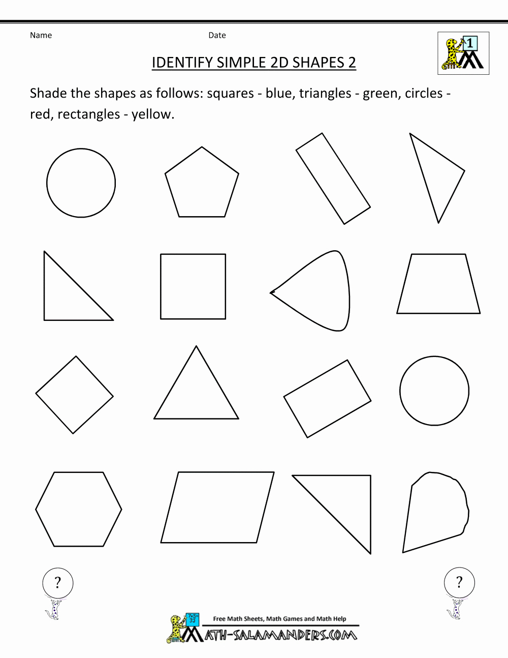 2 Dimensional Shapes Worksheet Luxury Free Printable Geometry Worksheets Identify Simple 2d