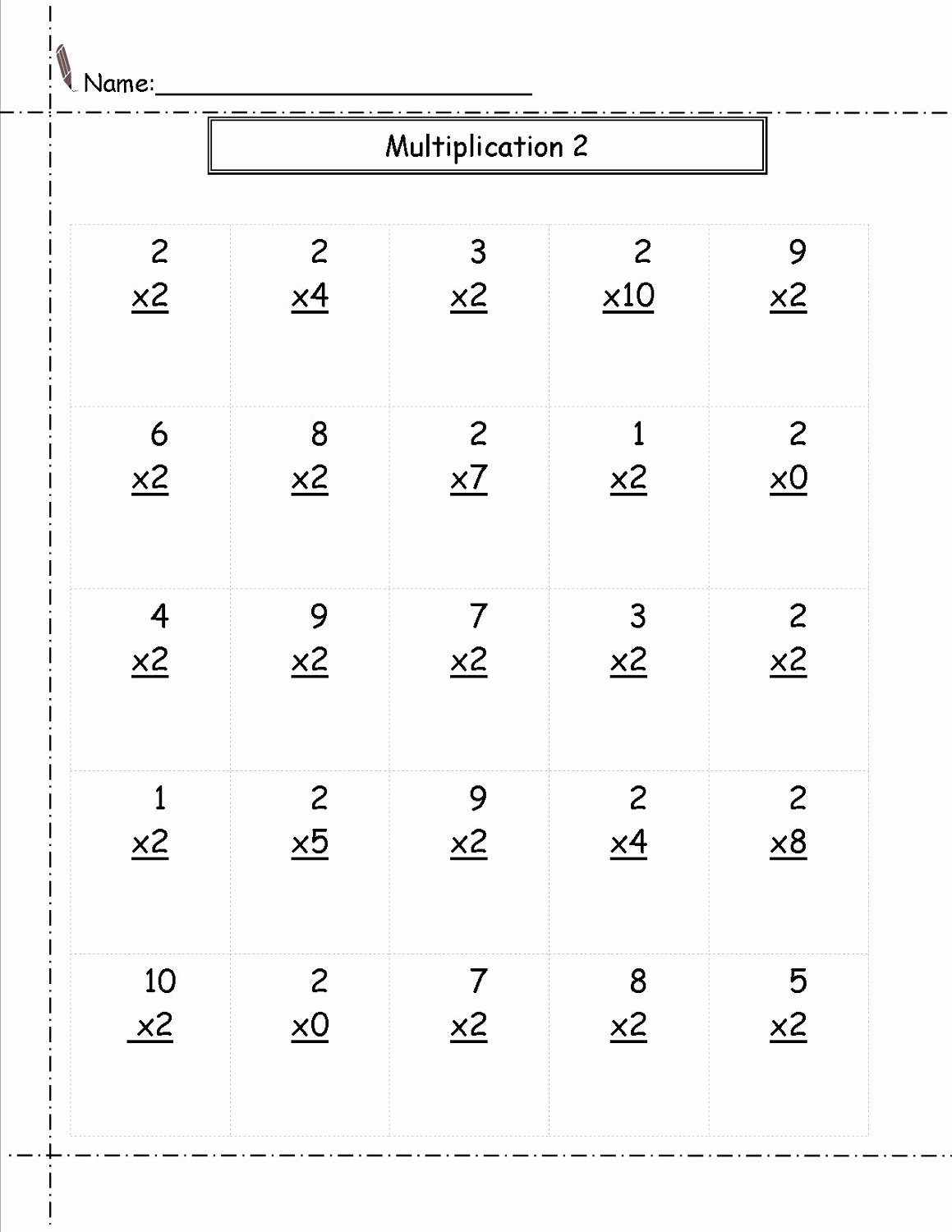 2 Times Table Worksheet Awesome Printable 2 Times Table Worksheets