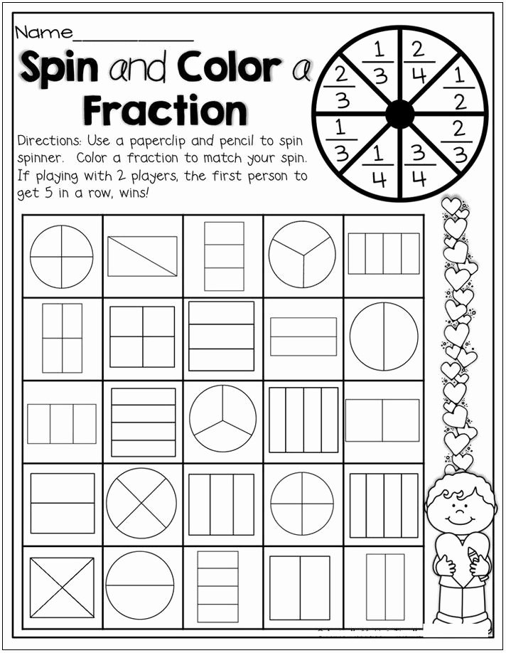 2nd Grade Fractions Worksheet