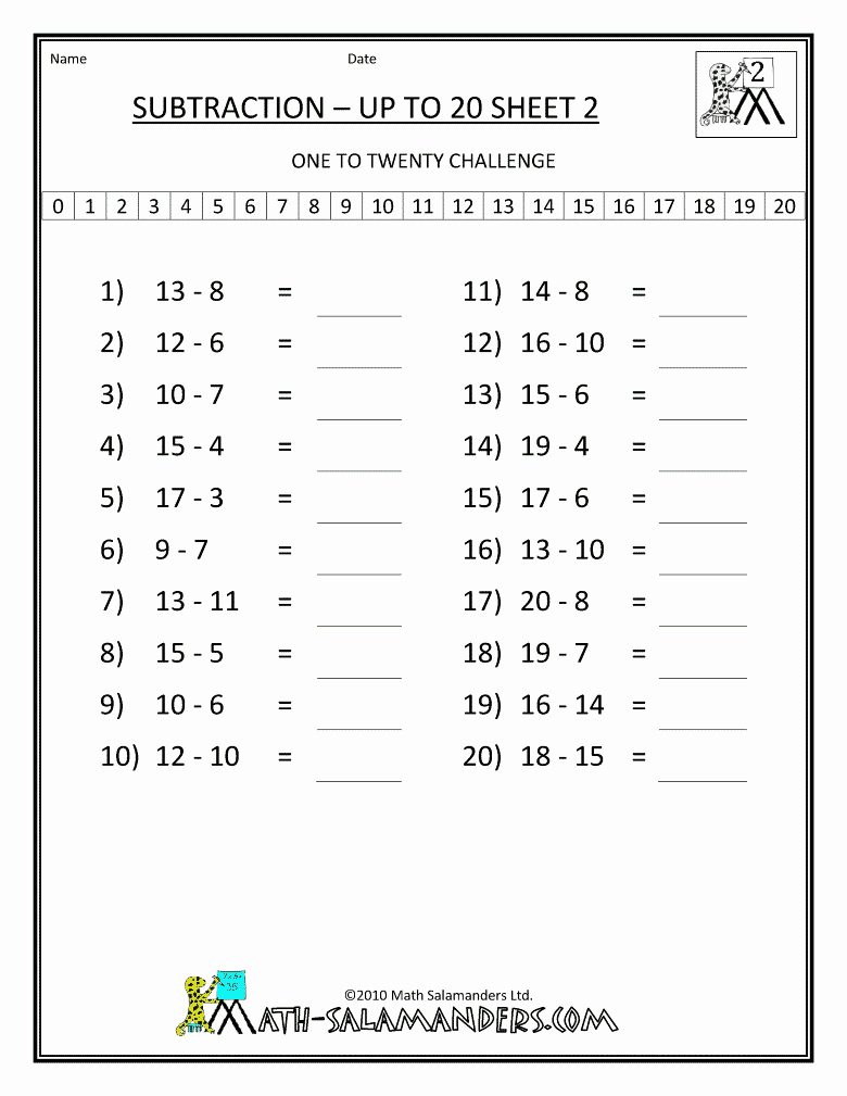 2nd Grade Geometry Worksheet Beautiful 2nd Grade Math Worksheets Mental Subtraction to 20 2