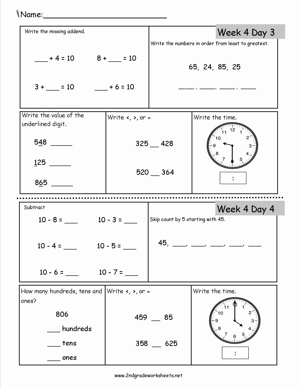 2nd Grade Geometry Worksheet New Free 2nd Grade Daily Math Worksheets