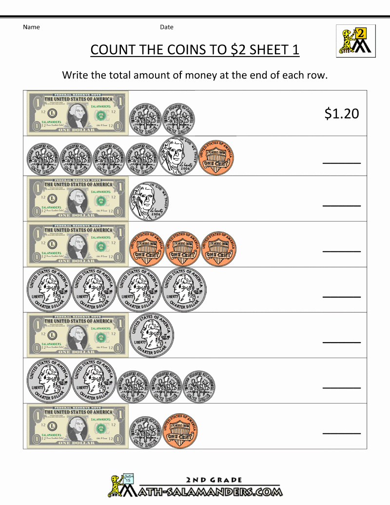 2nd Grade Geometry Worksheet Unique 2nd Grade Money Worksheets Up to $2