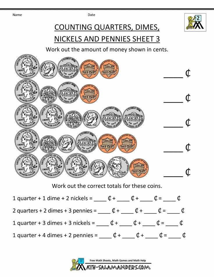 2nd Grade Math Worksheet Pdf Best Of Free Printable Money Worksheets