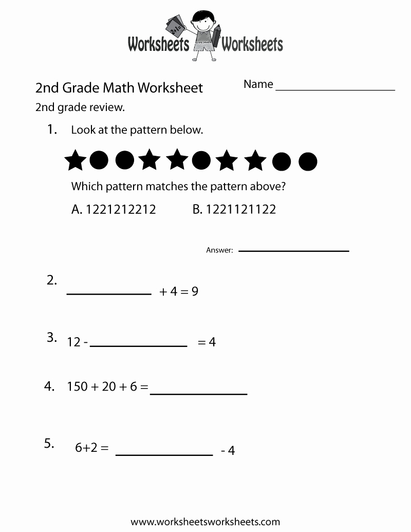 2nd Grade Math Worksheet Pdf Fresh 2nd Grade Math Review Worksheet Free Printable