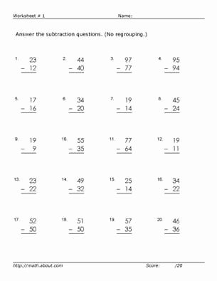 2nd Grade Math Worksheet Pdf Lovely Worksheets to Practice Two Digit Subtraction without
