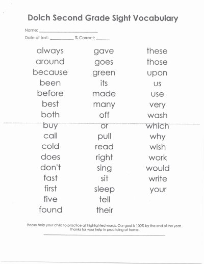 2nd Grade Sight Words Worksheet Awesome Language Arts Lovetoteach