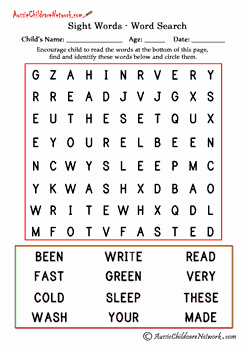 2nd Grade Sight Words Worksheet Best Of Second Grade Sight Word Search Aussie Childcare Network