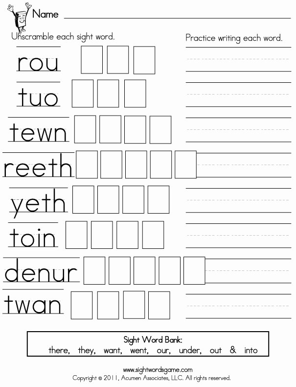 2nd Grade Sight Words Worksheet Fresh Dolch Sight Word Worksheets