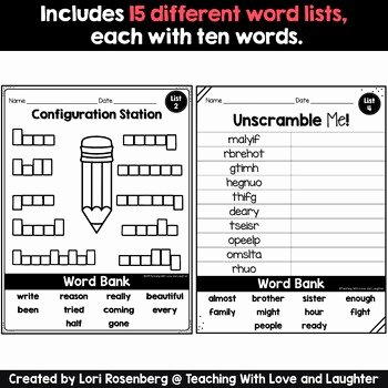 2nd Grade Sight Words Worksheet Lovely Second Grade Sight Word Packets by Teaching with Love and