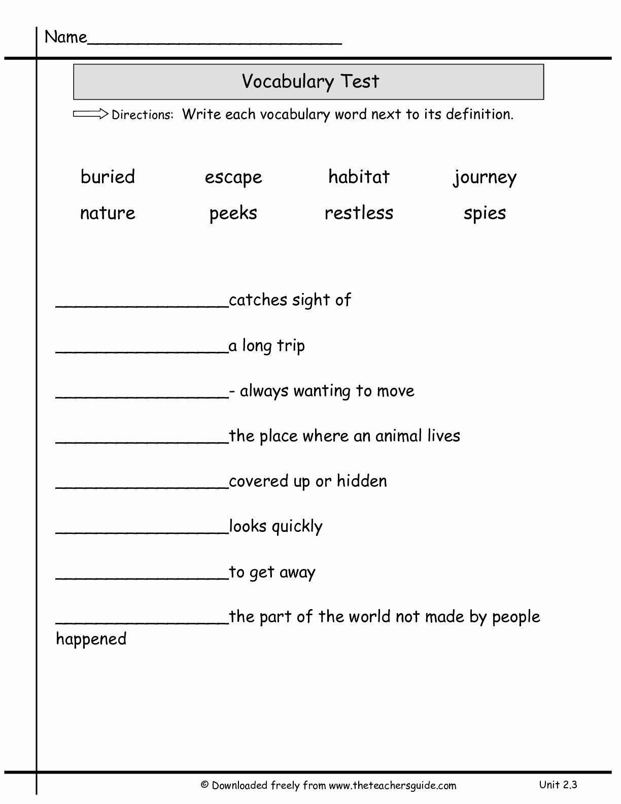 2nd Grade Vocabulary Worksheet Best Of 13 Best Of Vocabulary Practice Worksheets 3rd