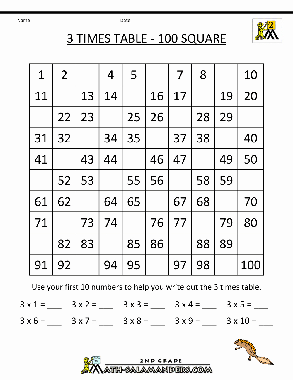 3 Times Table Worksheet Awesome 3 Times Table