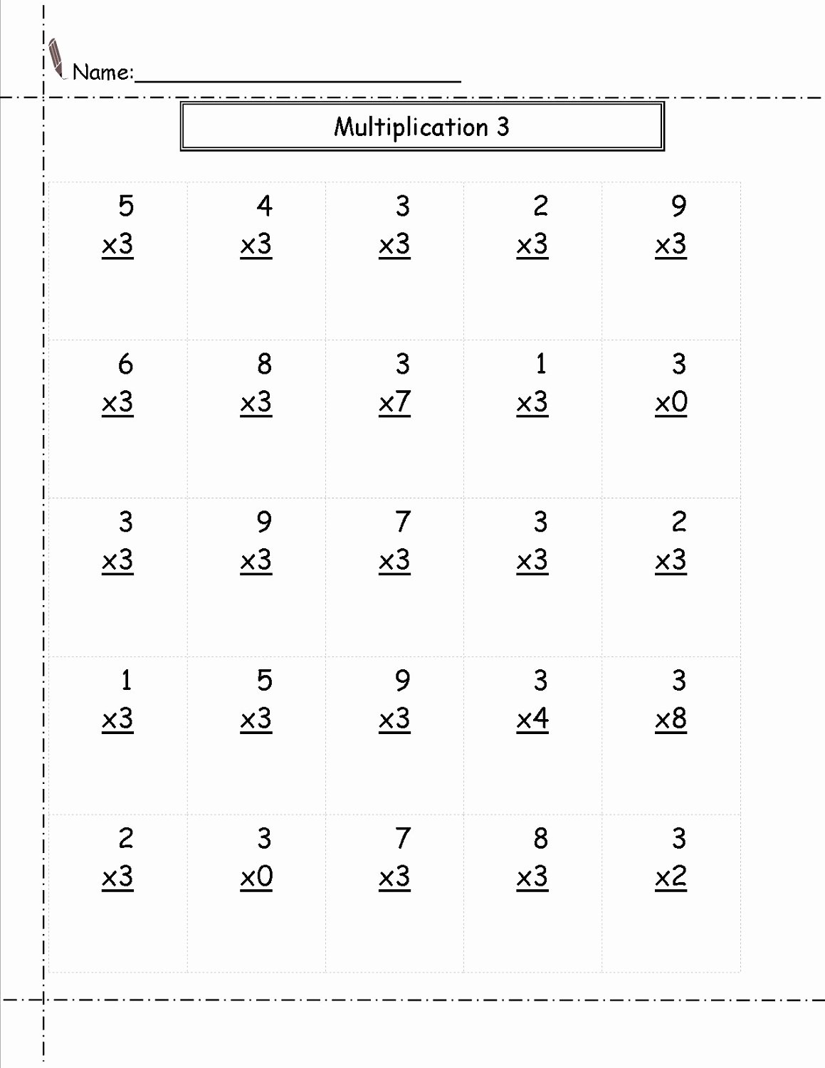 3 Times Table Worksheet Awesome 3 Times Table Worksheets to Print