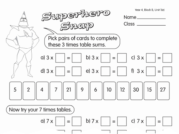 3 Times Table Worksheet Best Of Times Table Cards A Year 4 Times Tables Worksheet