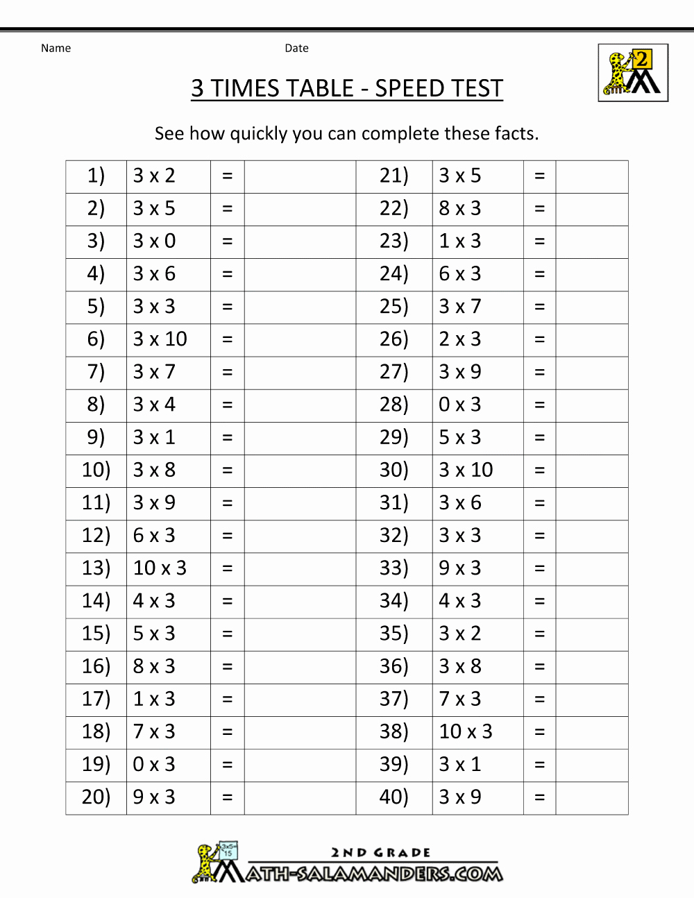 3 Times Table Worksheet Fresh 3 Times Table
