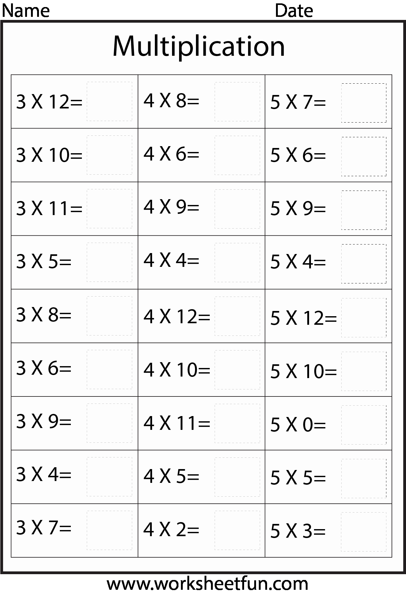 3 Times Table Worksheet Fresh Multiplication – Mixed Times Tables – Ten Worksheets