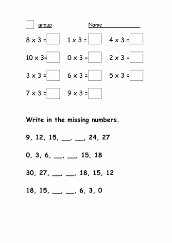 3 Times Table Worksheet New 3x Table Worksheet by Lynreb Teaching Resources Tes