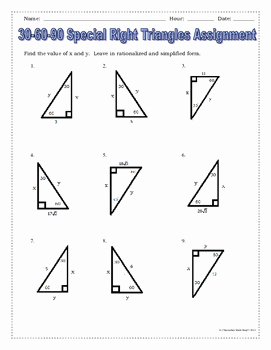 30 60 90 Triangles Worksheet Best Of Right Triangles 30 60 90 Special Right Triangles Notes