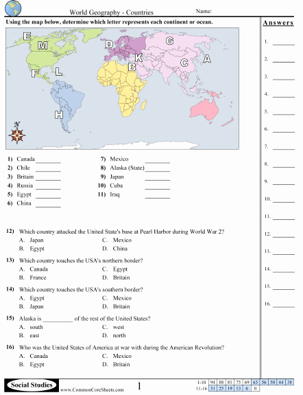 3rd Grade social Studies Worksheet Fresh Geography Worksheets