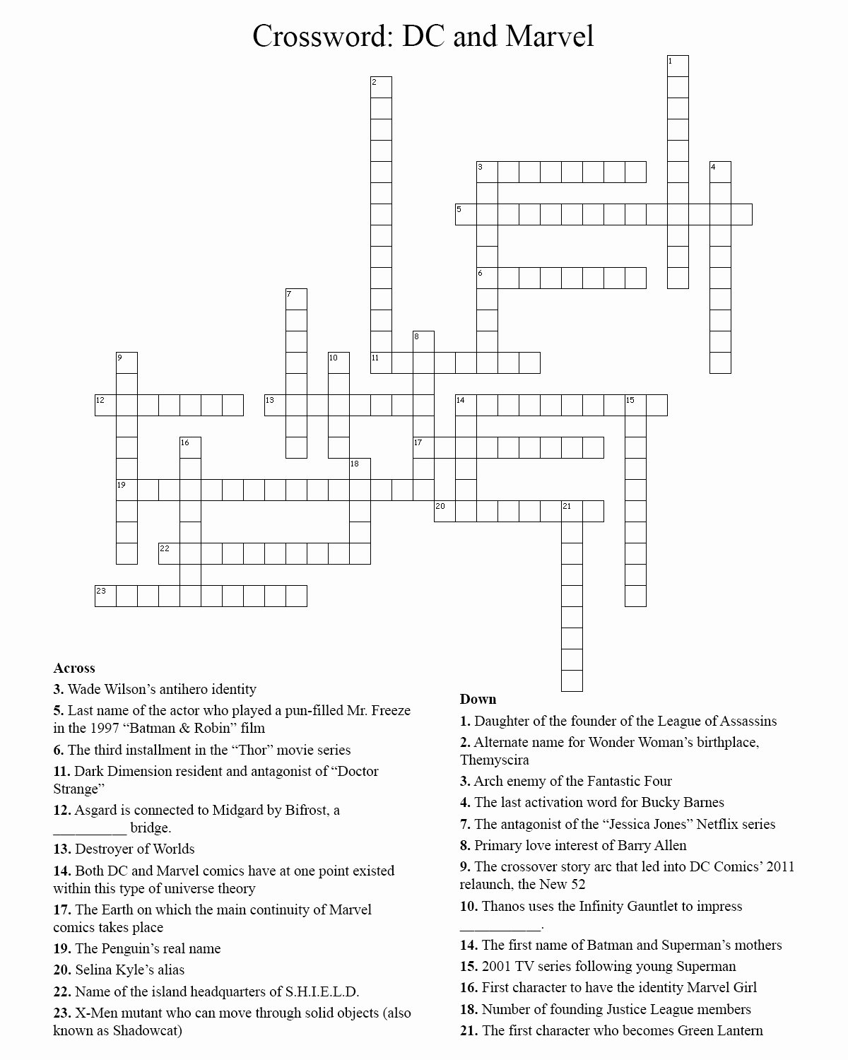 4.4 Biomes Worksheet Answers Elegant Crossword Dc and Marvel – Uhcl the Signal