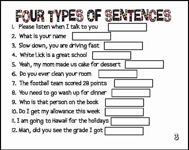 4 Types Of Sentences Worksheet Fresh Free Language Arts Lesson “catch A Wave with the Four