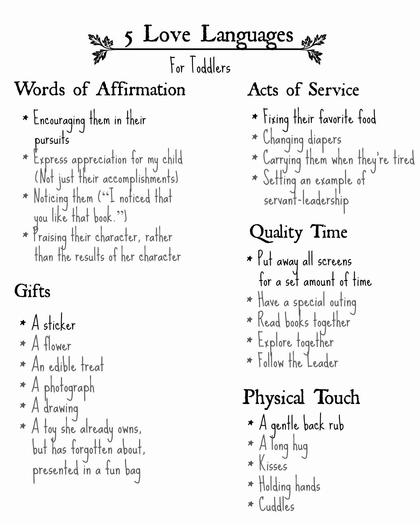 Love Languages Worksheet For Adults