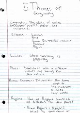 5 themes Of Geography Worksheet Inspirational Notes Five themes Of Geography