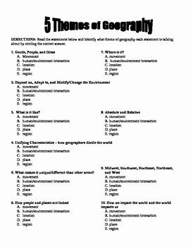 5 themes Of Geography Worksheet New 5 themes Of Geography by the Creative Cabinet