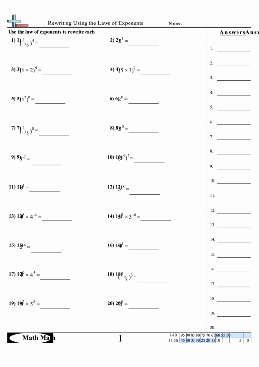 6.3 Biodiversity Worksheet Answers Unique Rewriting Using the Laws Exponents Worksheet with