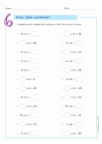 6 Times Table Worksheet Beautiful 6 Times Table Worksheets Pdf