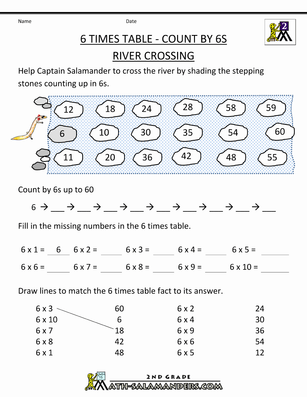 6 Times Table Worksheet Inspirational Fun Multiplication Worksheets 6 Times Table Count by 6s