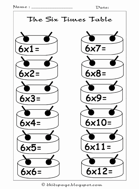 6 Times Table Worksheet Unique Kids Page 6 Times Tables Worksheets