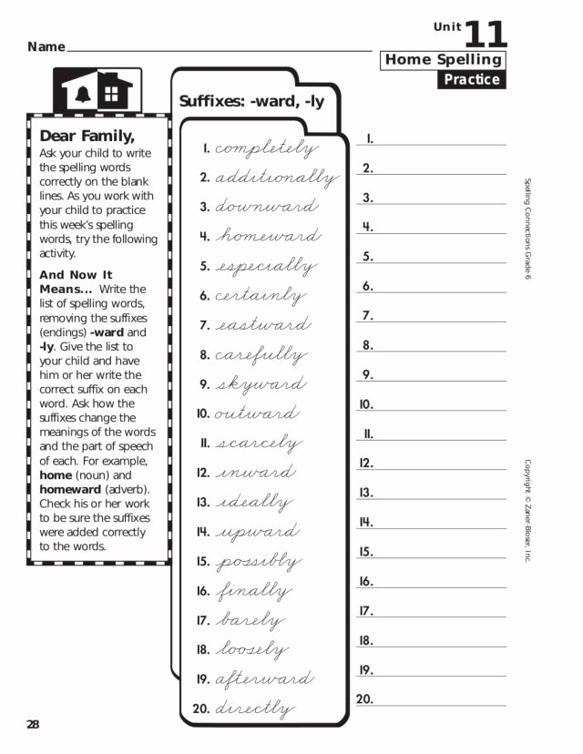 6th Grade Spelling Worksheet Fresh 6th Grade Spelling Suffixes Worksheet for 6th Grade