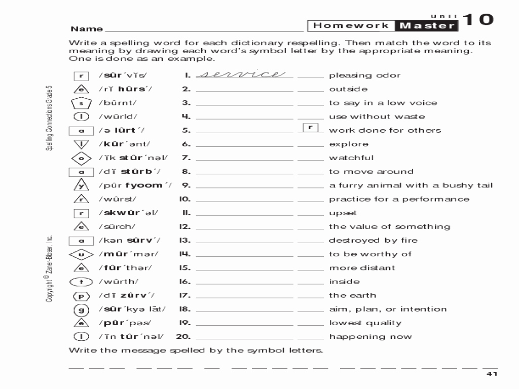 6th Grade Spelling Worksheet Fresh Homework Spelling Grade 5 Phonetic Spellings Worksheet