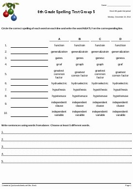 6th Grade Spelling Worksheet New D Spelling Test Worksheets