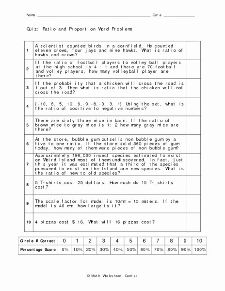 7th Grade Proportions Worksheet Elegant 7th Grade Proportion Word Problem Worksheets the Best