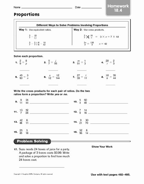 7th Grade Proportions Worksheet Inspirational Proportions Homework Worksheet for 7th Grade