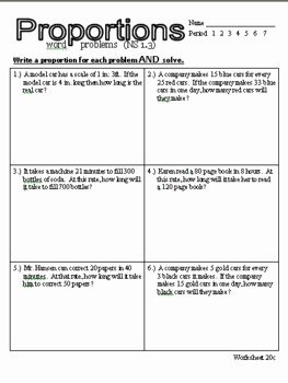 7th Grade Proportions Worksheet Lovely Proportion Word Problems Worksheet by Stone