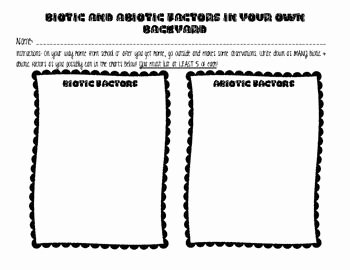 Abiotic and Biotic Factors Worksheet Awesome Abiotic Vs Biotic Factors Freebie