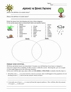 Abiotic Vs.biotic Factors Worksheet Answers Awesome Parts Of the Puter Worksheets